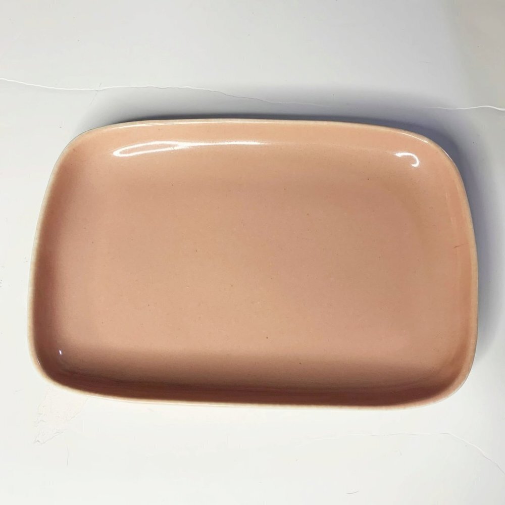 Vintage Winfield of California Pink Beige Pottery Serving Tray